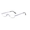 KoKoBin Half Frame Reading Glasses Spring Hinges for Men Women Slim Half Moon Lens Readers Metal Semi Rimless eyewear (Blue+Purple,3.0) view 4