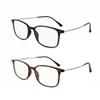 2 Pack Unisex Blue Light Blocking Ultralight Reading Glasses Rectangle Computer Readers with Spring Hinges for Men and Women (black and leopard, 3.0, multiplier_x) view 1