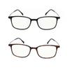 2 Pack Unisex Blue Light Blocking Ultralight Reading Glasses Rectangle Computer Readers with Spring Hinges for Men and Women (black and leopard, 3.0, multiplier_x) view 2