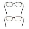 2 Pack Unisex Blue Light Blocking Ultralight Reading Glasses Rectangle Computer Readers with Spring Hinges for Men and Women (black and leopard, 3.0, multiplier_x) view 3