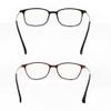 2 Pack Unisex Blue Light Blocking Ultralight Reading Glasses Rectangle Computer Readers with Spring Hinges for Men and Women (black and burgundy, 1.0, multiplier_x) view 3