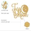 Gold Glitter Two the Moon Cake Topper, Two the Moon Birthday Decorations, 2nd Birthday Cake Topper, Moon Theme Baby Shower Cake Decor, Two Cake Topper, Happy 2nd Birthday Decorations Supplies view 2