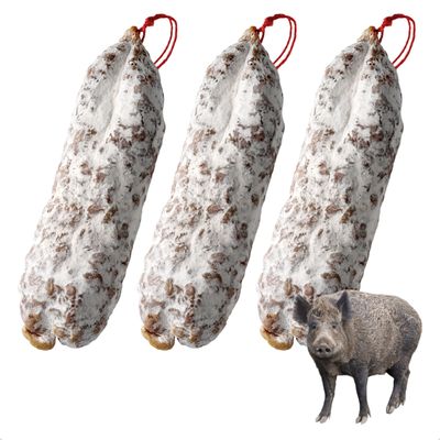 3 x Wild Boar Saucisson Sec From The Savoie, Approx 510g