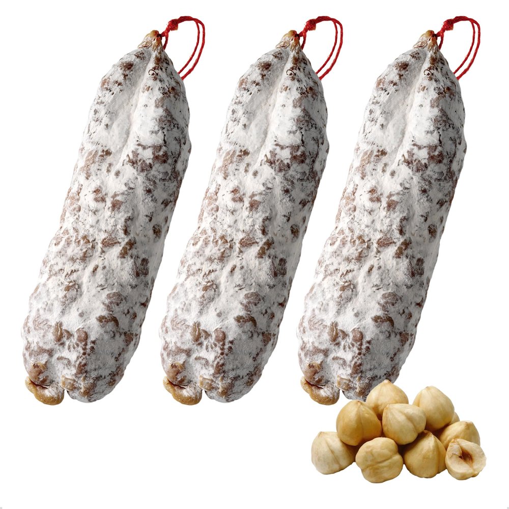 3 x Saucisson Sec with Hazelnuts From The Savoie, Approx 510g