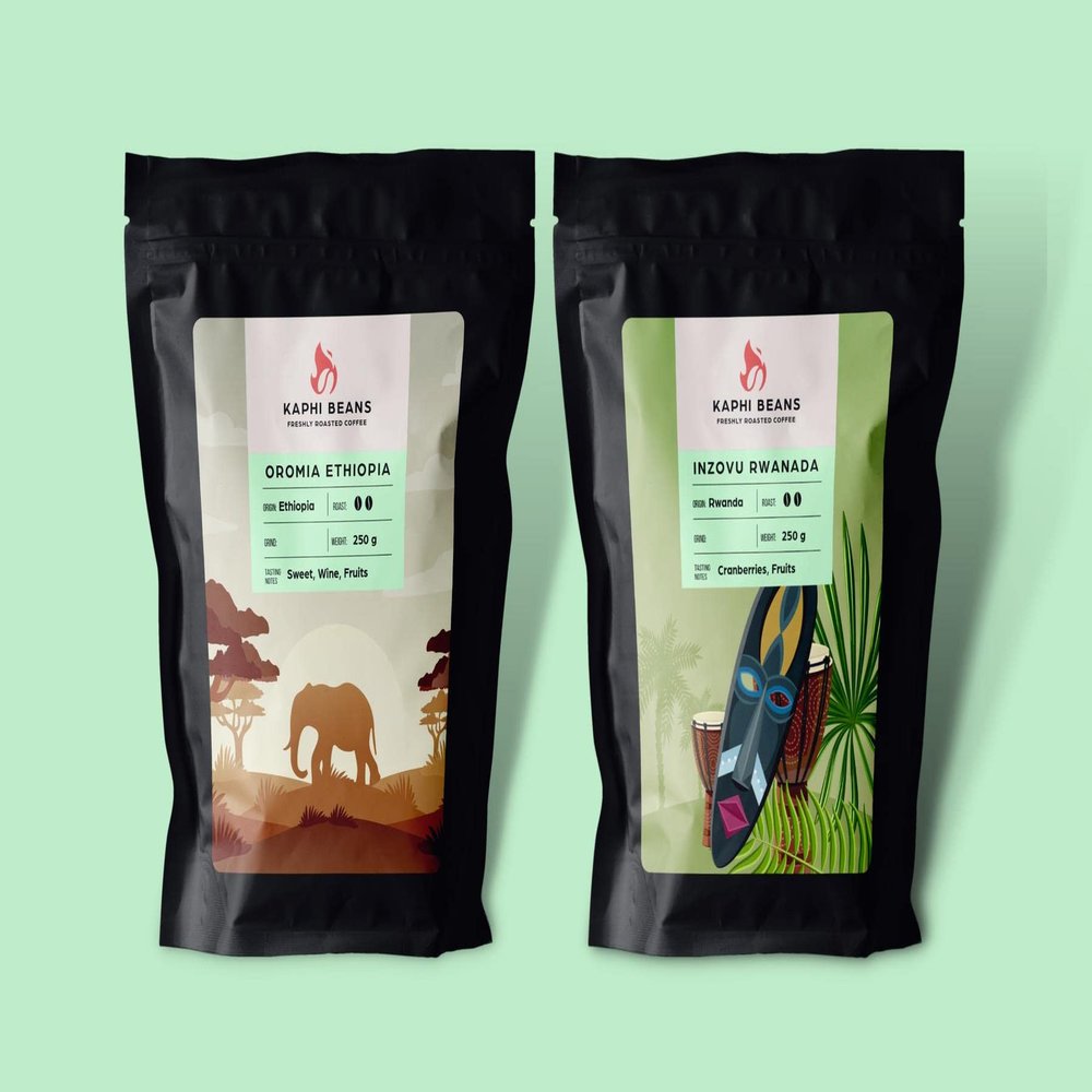 Kaphi Beans Medium Roast African Coffee Bundle- Freshly Roasted- 250g (Filter)