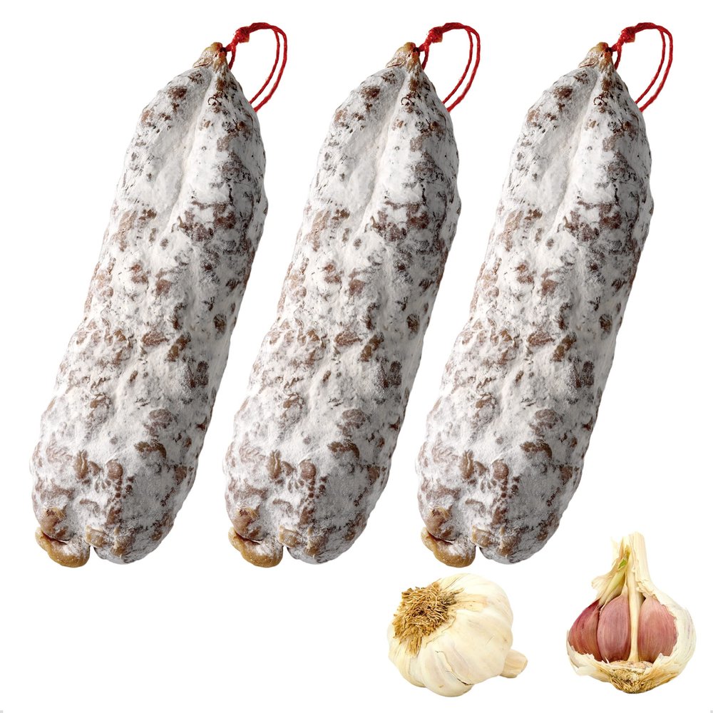 3 X Garlic Saucisson Sec From The Savoie, Approx 510g