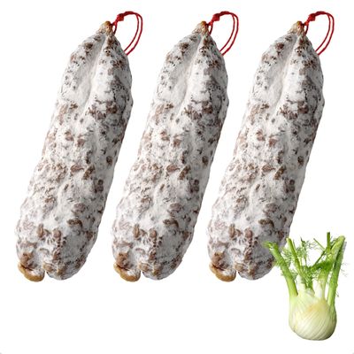 3 x Fennel Saucisson Sec From The Savoie, Approx 510g