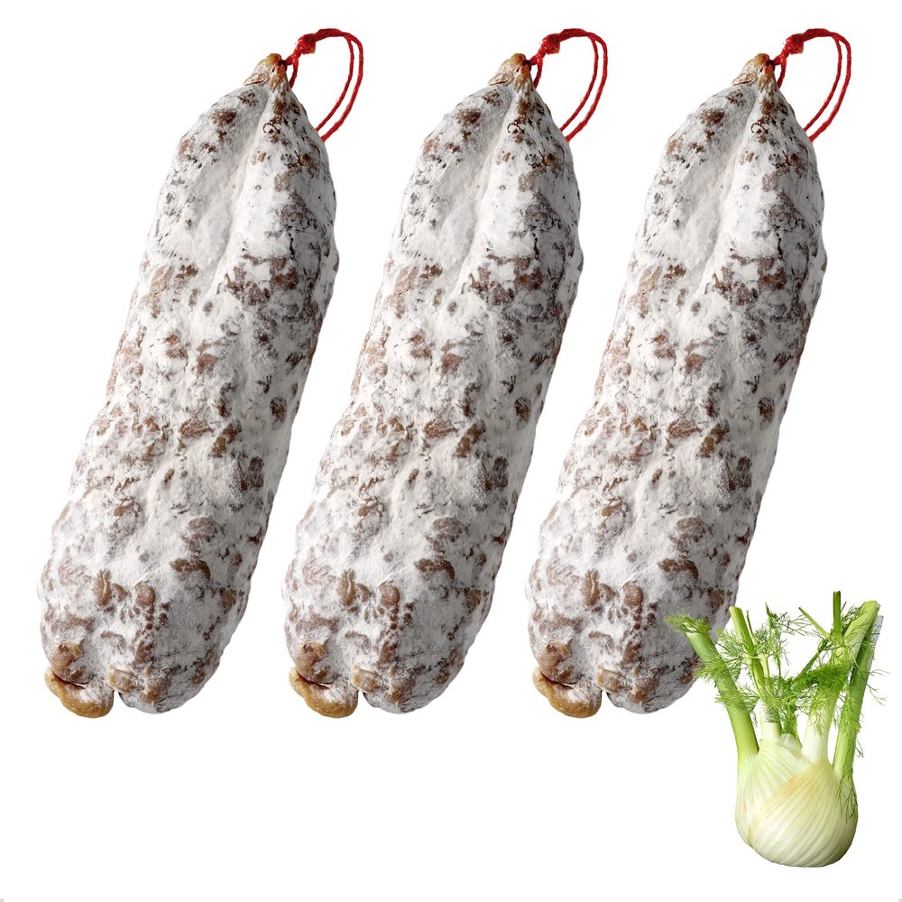 3 x Fennel Saucisson Sec From The Savoie, Approx 510g
