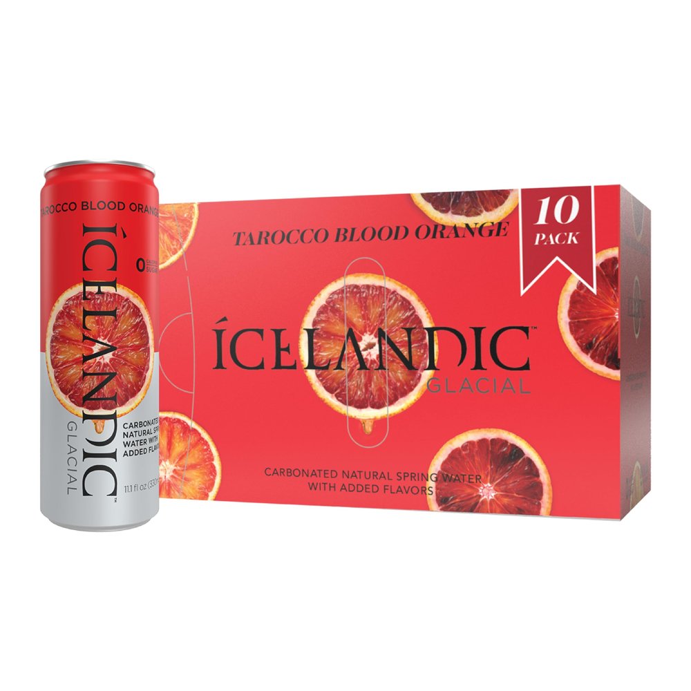Icelandic Glacial Sparkling Water, Tarocco Blood Orange, 330 ml Cans, 10 Count