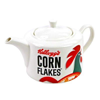 Kimm & Miller Kelloggs Vintage Teapot in Porcelain - Collectible Novelty Teapot for 2 - Retro Style New Home Gifts for Couples