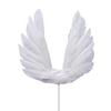 5 Pcs Cute Angel Feather Wing Flag Cake Toppers For Anniversary Baby Shower Decoration Wedding Party Supplies (White) view 1