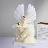 5 Pcs Cute Angel Feather Wing Flag Cake Toppers For Anniversary Baby Shower Decoration Wedding Party Supplies (White) view 2