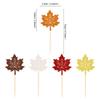 Ercadio 28 Pack Happy Thanksgiving Day Cupcake Toppers Glitter Fall Leaves Thanksgiving Eve Theme Party Cake Decorations Supplies view 2