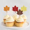 Ercadio 28 Pack Happy Thanksgiving Day Cupcake Toppers Glitter Fall Leaves Thanksgiving Eve Theme Party Cake Decorations Supplies view 4