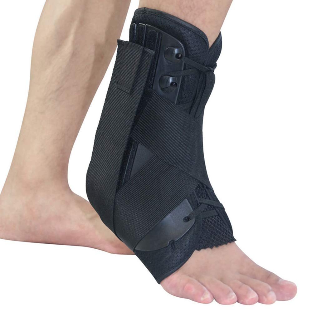 1Pcs Lace Up Sport Pain Injury Safety Elastic Achilles Tendon Support Pad Guard Running Adjustable Stabilizer Ankle Brace,S