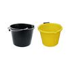( ) 14L Litre Plastic Builders Bucket 3 Gallon Storage Bucket Construction Bucket With Metal Handle & Spout For Cleaning Animal Feed Mixing Home & Garden (Made in UK) (Black, Yellow) view 1