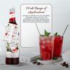Blue Nile Foods Recipe Card with Grenadine Syrup for Coffee, Cocktails, and Desserts | Sweet Grenadine Monin Coffee Syrup and Recipe Card | 1L Premium Cocktail Bottle view 3