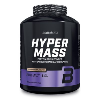 BioTechUSA Hyper Mass - Mass Gainer with Carbs & Protein Blend | Micronised Creatine | Gluten-Free, 4 kg, Cookies & Cream