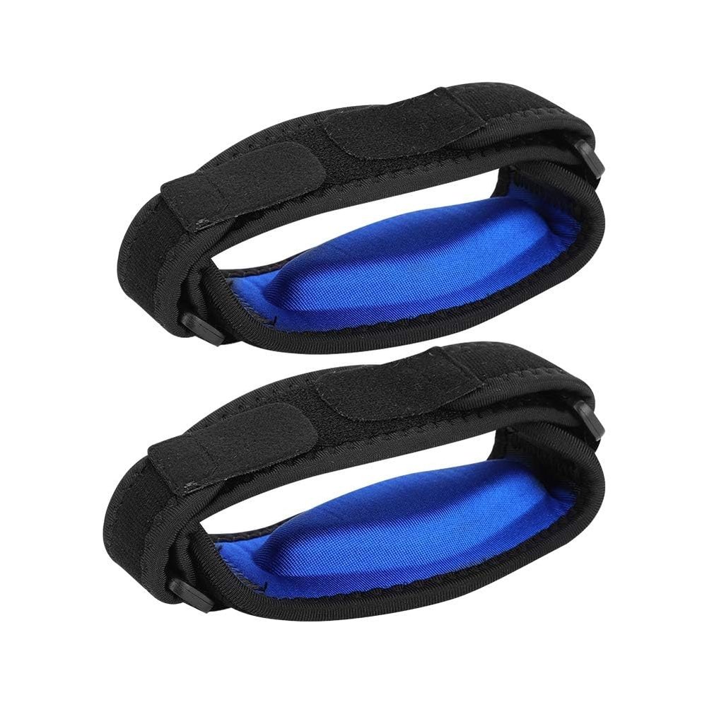 1 Pair Tennis Elbow Brace, Adults Sports Elbow Support Brace Protector Pad Guard Strap Padded Compression Arm Support Adjustable Tennis Elbow Pain Relief Band for Men and Women (Blue)