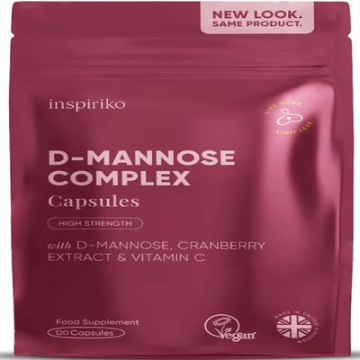 D Mannose 1000Mg Tablets Complex - 3-in-1 D-mannose Capsules with High-Strength Cranberry Extract & Vitamin C. 120 Capsules. Made in UK