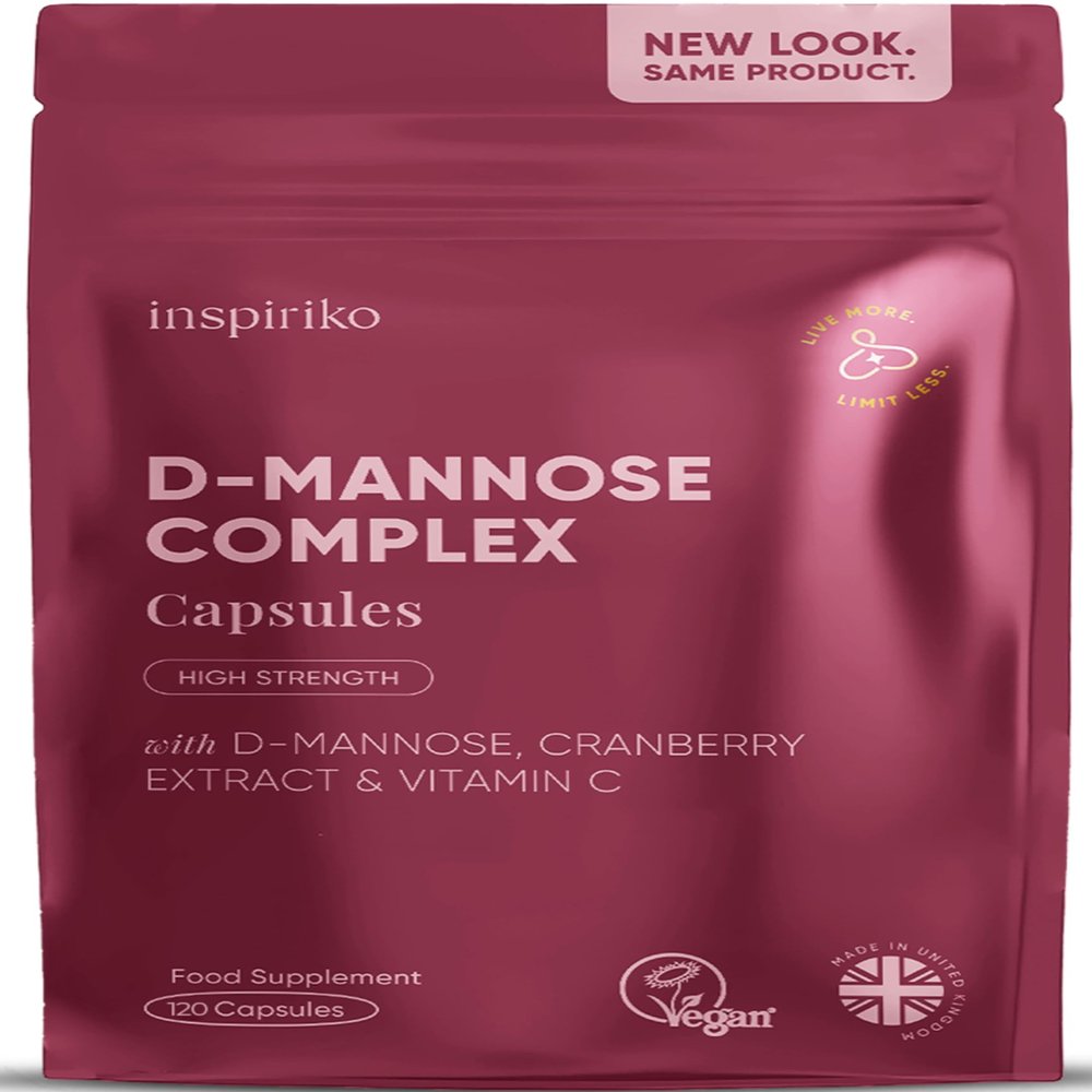 D Mannose 1000Mg Tablets Complex - 3-in-1 D-mannose Capsules with High-Strength Cranberry Extract & Vitamin C. 120 Capsules. Made in UK
