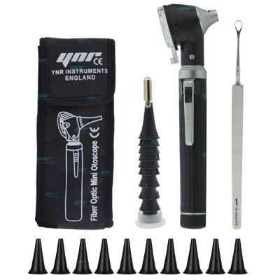 YNR Mini Magnification Diagnostic Otoscope - LED Direct Light, Ear Wax Remover, Ear Healthy Tool for Doctors, Nurses, Adults, Kids, Baby & Elder Pets Animals | (Black)