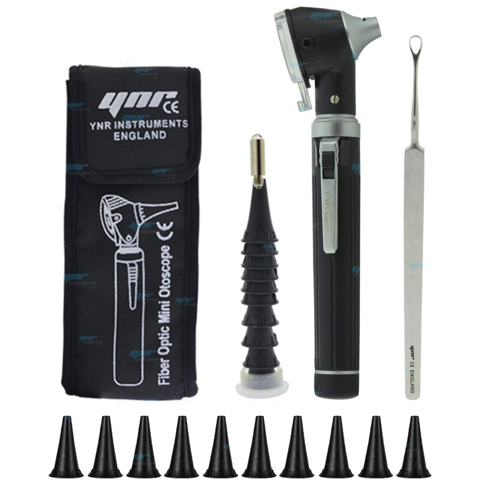 YNR Mini Magnification Diagnostic Otoscope - LED Direct Light, Ear Wax Remover, Ear Healthy Tool for Doctors, Nurses, Adults, Kids, Baby & Elder Pets Animals | (Black)