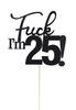 25 Cake Toppers, 25 Birthday Cake Toppers-Black Glitter, Funny 25th Cake Topper for Men,25 Cake Topper For Women, 25th birthday decorations,25th Birthday Cake Topper Twenty five view 3