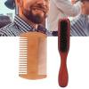 Beard Comb, Beard Comb Brush Set Double Sided Mustache Kit with Storage Bag for Men Wooden Grooming Care Scalp Massage Comb Oval Wood Hair Handle Beech view 3