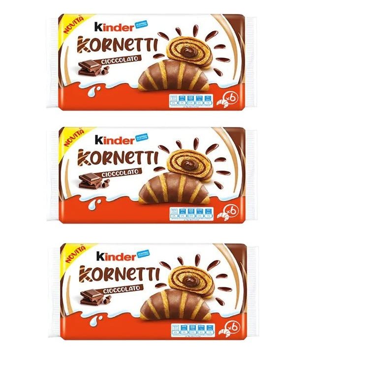 Kinder Kornetti - Chocolate Croissant Kinder 10 Packs of 6 Croissants