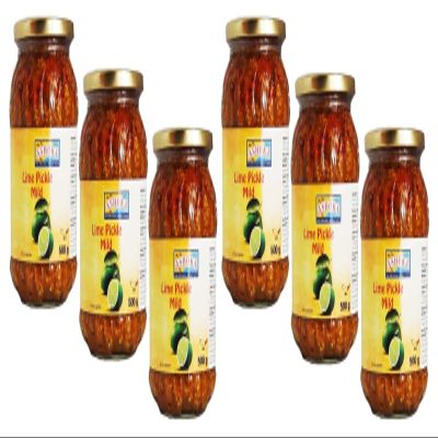 Ashoka Lime Pickle Mild 500g (Pack of 6) - Perfect as a Side Condiment for Any Indian Dish - Eaten With Indian Dinner or With Indian Breakfast