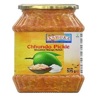 Ashoka Shredded Mango Pickle (Chundo) 575g- Perfect as a Side Condiment for Any Indian Dish - Eaten With Indian Dinner or With Indian Breakfast