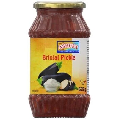 Ashoka Brinjal Pickle 575g- Perfect as a Side Condiment for Any Indian Dish - Eaten With Indian Dinner or With Indian Breakfast