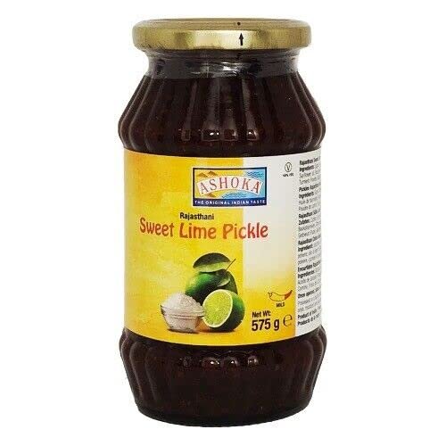 Ashoka Rajasthani Sweet Lime Pickle 575g- Perfect as a Side Condiment for Any Indian Dish - Eaten With Indian Dinner or With Indian Breakfast