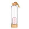 600 Ml Natural Crystal Water Bottle Quartz Elixir Quartz Crystal Energy Water Bottle Natural Crystal Point Healing Crystal Infused Gemwater Bottles Gravel Stone Cup (Color : Pink Crystal Gravel) view 1