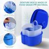 OBTANIM 2 Pack Denture Bath Cup Case Box Holder Storage Soak Container with Strainer Basket for RetainersTravel False Teeth Cleaning (White, Green) view 3