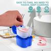 OBTANIM 2 Pack Denture Bath Cup Case Box Holder Storage Soak Container with Strainer Basket for RetainersTravel False Teeth Cleaning (White, Green) view 4