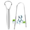 Brencco 2 Tongue Cleaner Stainless Steel Tongue Scraper, Tongue Brush for Mouth Cleaning, Recyclable, Easy to Clean, Environmentally Friendly and Practical view 1
