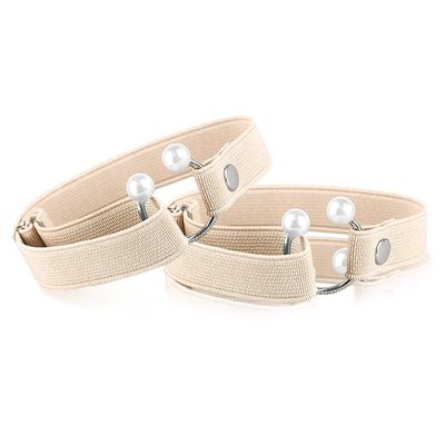 1pair Women Shoe Strap Belt Adjustable Elastic High Heel Strap Anti-skid Ankle Holding Belt with Decorative Buckle