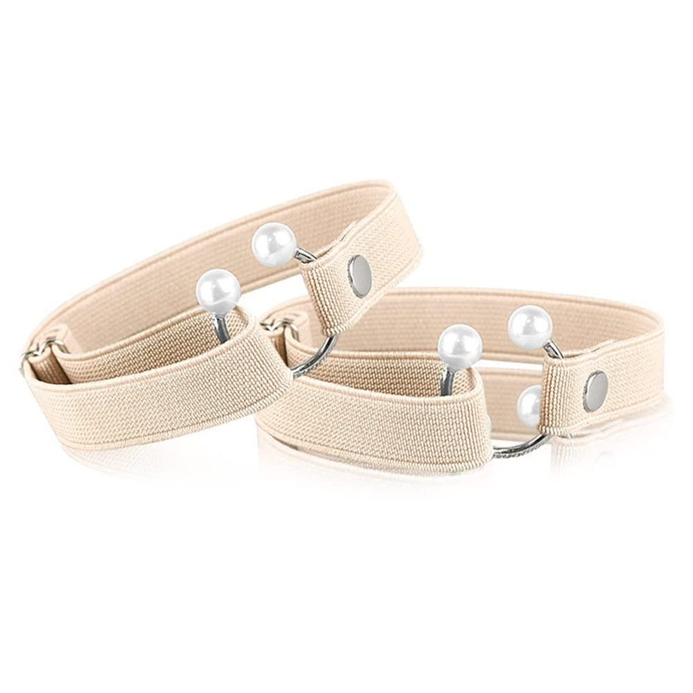 1pair Women Shoe Strap Belt Adjustable Elastic High Heel Strap Anti-skid Ankle Holding Belt with Decorative Buckle