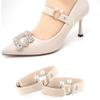 1pair Women Shoe Strap Belt Adjustable Elastic High Heel Strap Anti-skid Ankle Holding Belt with Decorative Buckle view 2