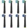 8pcs Toothbrush Heads Compatible with Oral B Electric Toothbrush, 4pcs Precision Clean and 4pcs Cross Clean Brush Heads, Black view 1