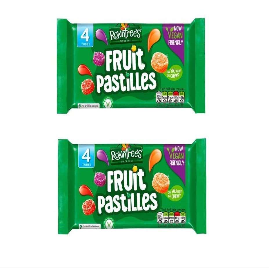 2 Packs of ROWNTREE'S Fruit PASTILLES 4 Tubes x 52 g