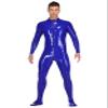 100% Gummi Rubber Latex Long Sleeve Bodysuit Blue Zip,Blue,XL view 1