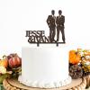 Wedding Gift for Gay Couple Cake Topper - Wedding Gift for Gay Couple - Custom Two Names Rustic Cake Topper for Gay Couple Wedding/Coimg Out Party Decoratoions view 1