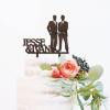 Wedding Gift for Gay Couple Cake Topper - Wedding Gift for Gay Couple - Custom Two Names Rustic Cake Topper for Gay Couple Wedding/Coimg Out Party Decoratoions view 2
