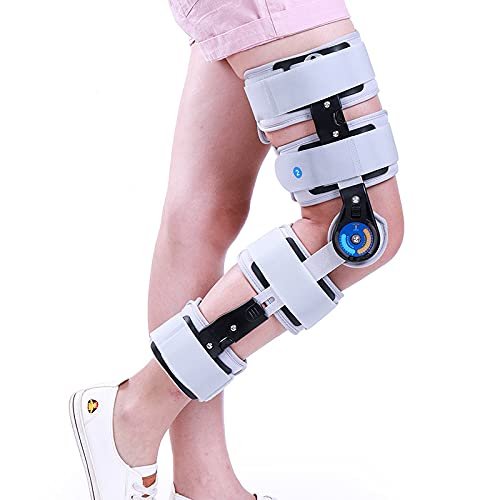 Samnuerly Adjustable Hinged Knee Brace, Orthopedic Support Stabilizer For Acl/Ligament/Sports Injuries Helps Stabilized Knee - Universal Leg Size (Gray)
