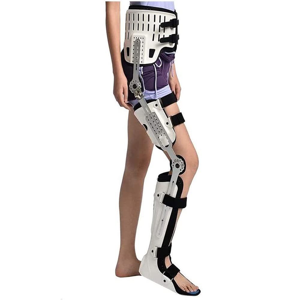 Samnuerly Brace, Leg Adjustable Ankle Joint Support, Hinged Knee Brace, For Acl/Ligament/Sports Injuries, Fracture, Meniscus Protection (Right)