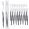 Grey Handle Toothbrush, Bulk Disposable Toothbrushes Individually Packaged for Travel, Hotel (100) view 1