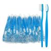 Blue Handle Toothbrushes Individually Wrapped, Multipack Disposable Toothbrushes for Hotel, Travel (20) view 1